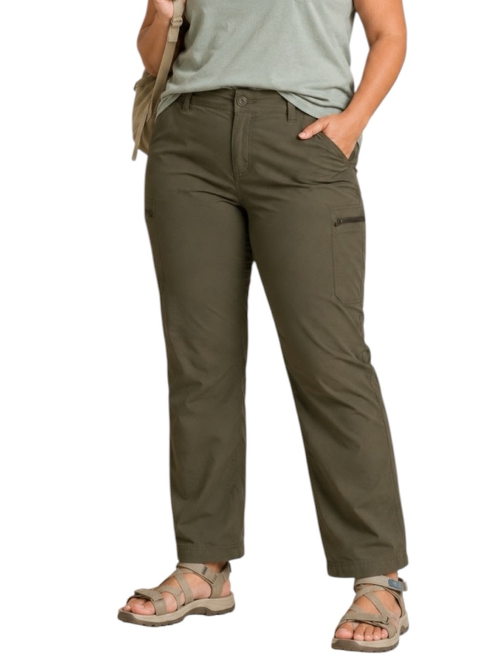 EDDIE BAUER FirstAccent Outdoor Hiking Pants in Olive Green Size 10T (TALL)